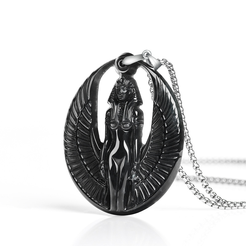 Necklace Pendant - Myanmar Jadeite Isis Pendant Necklace Natural