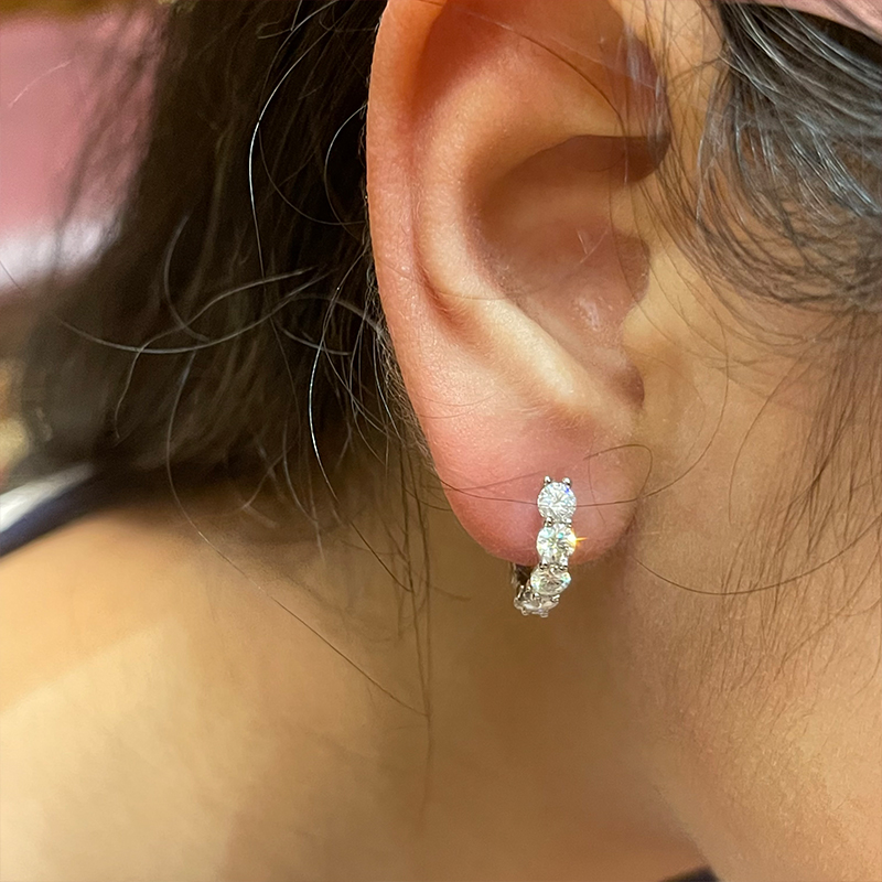 Hoop Earrings - Original Silver 925 Hoops Huggie Earrings