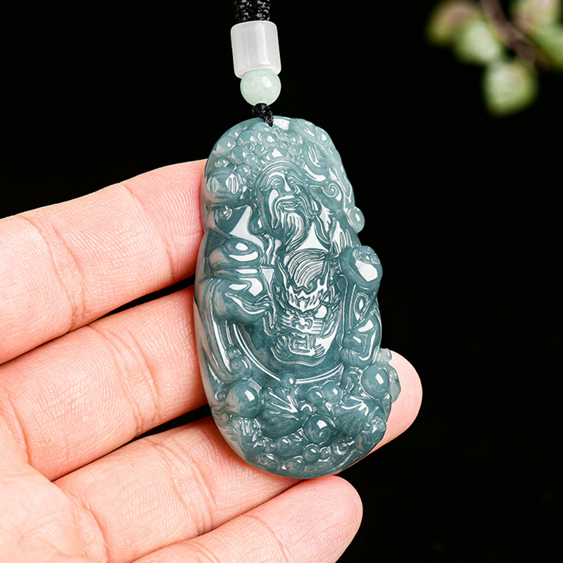 Necklace Pendant - Myanmar Jadeite God of Wealth Pendant