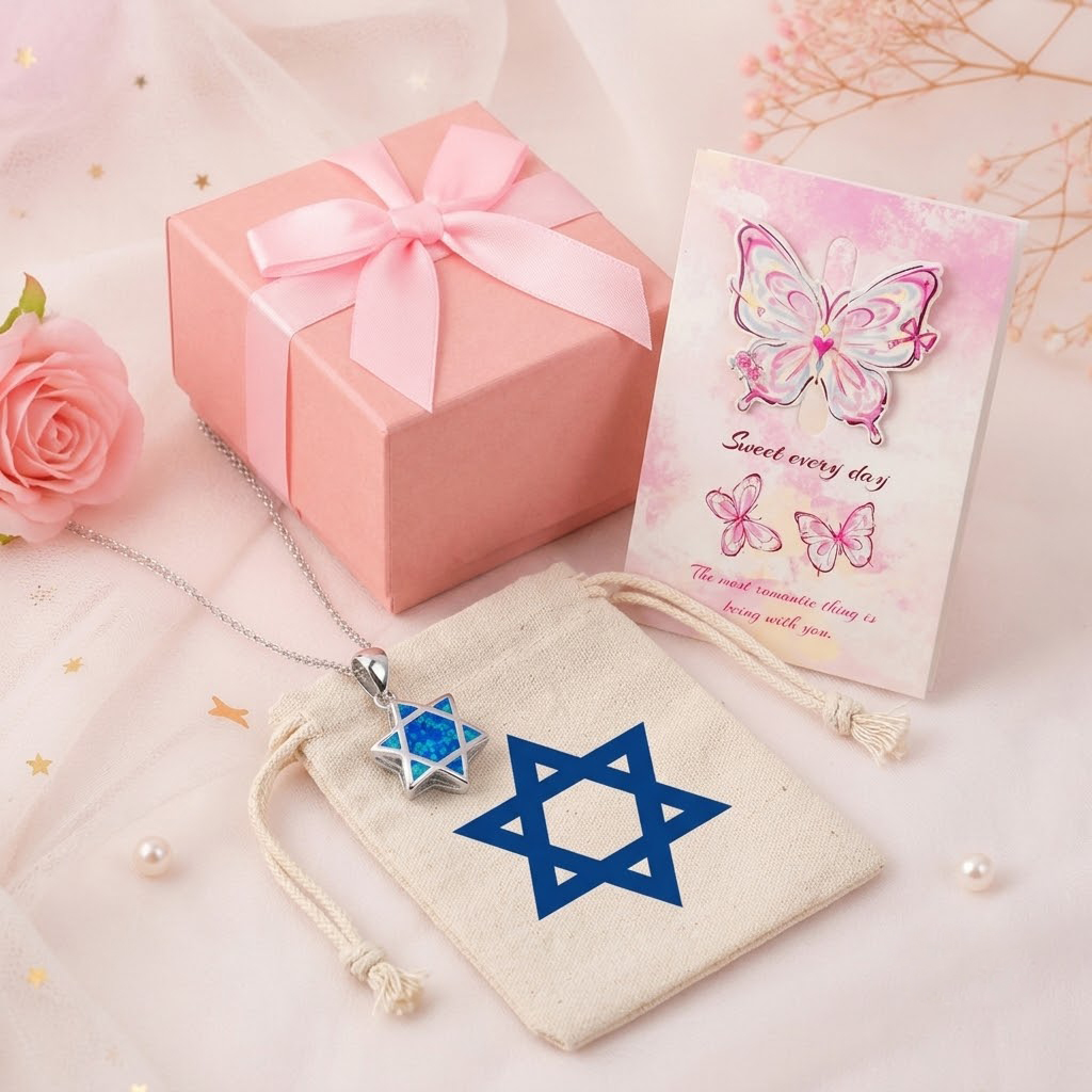 Necklace Pendant - Star of David Opal Pendant Necklace