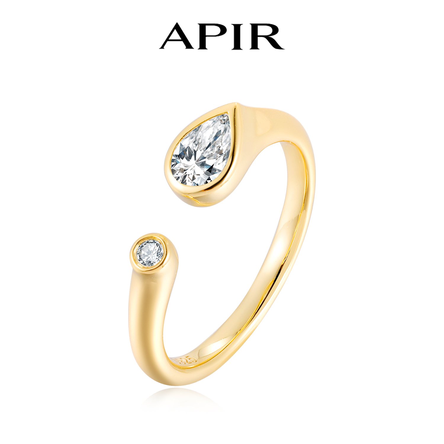 Moissanite Ring - APIR D Color Pear & Round