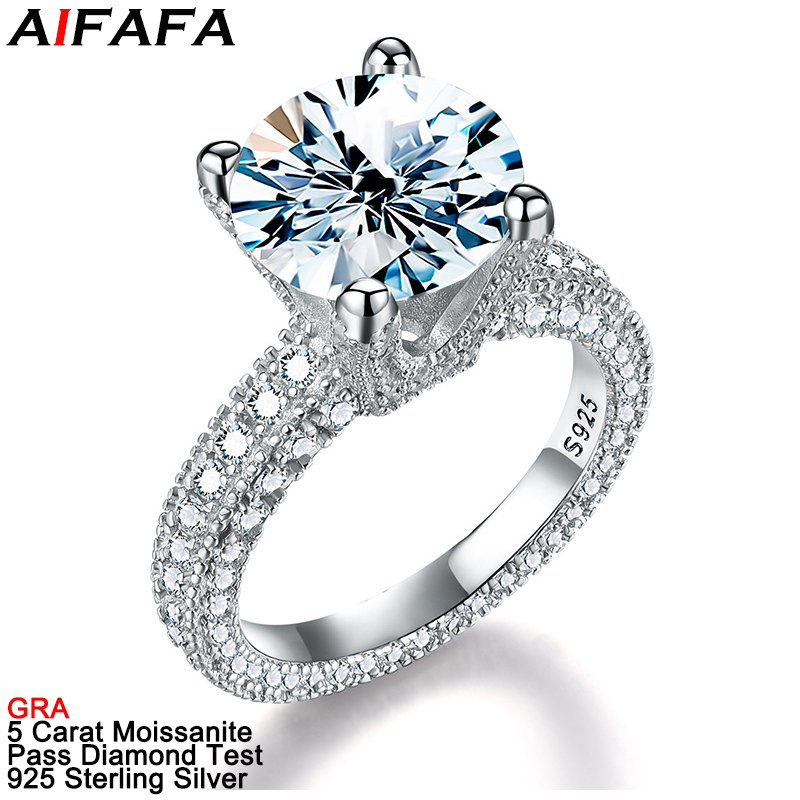 5 Carat Real Moissanite Diamon - Moissanite Ring 评论和价格