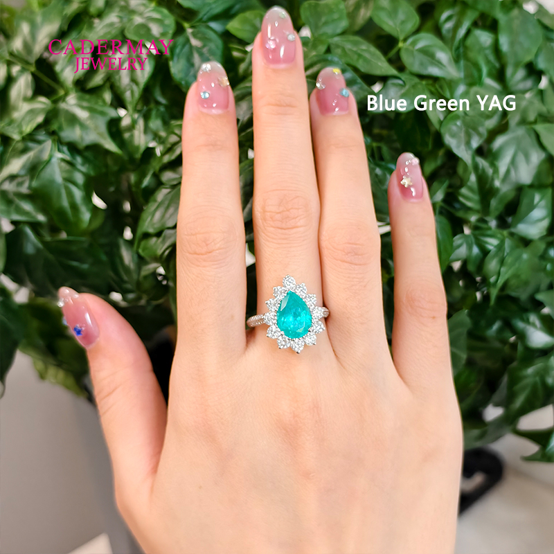 S925 Lab Paraiba Rings S925 Si - Moissanite Ring 评论和价格
