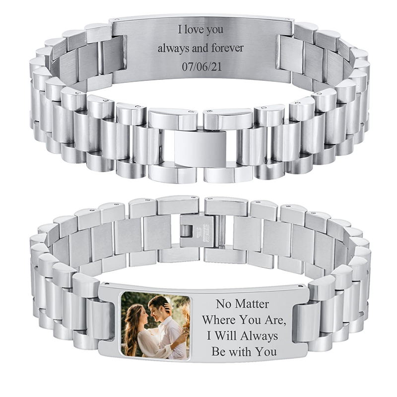 Custom Picture Text Bracelet W - Jewels On Watches 评论和价格