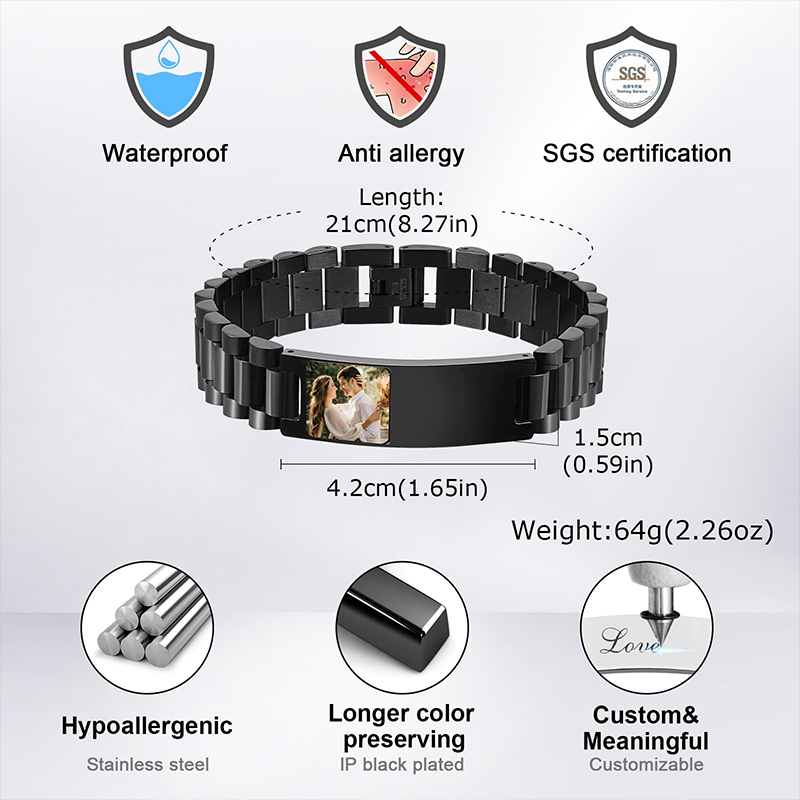 Custom Picture Text Bracelet W - Jewels On Watches 评论和价格