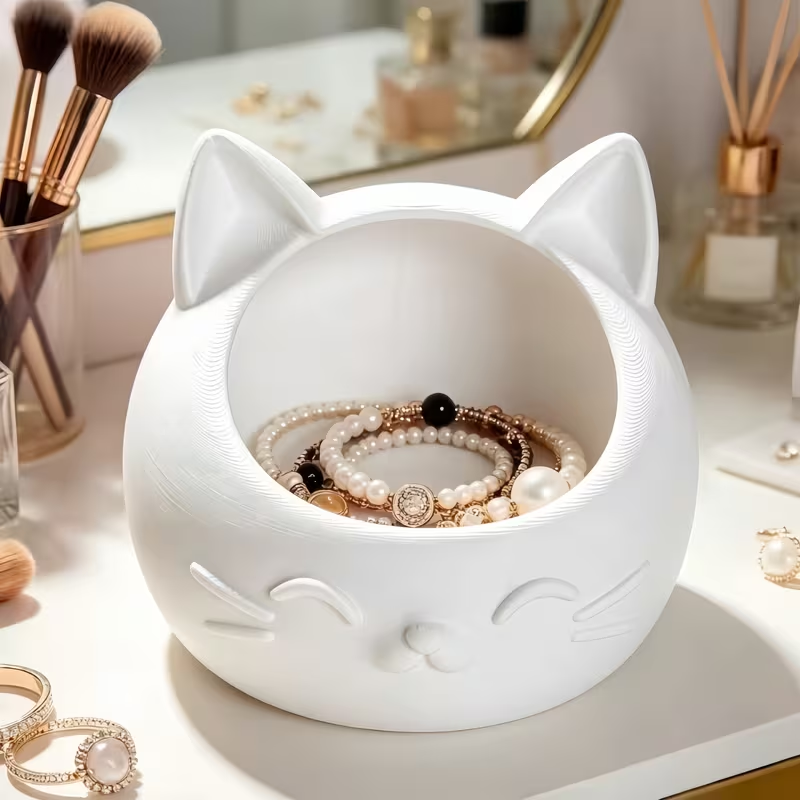 Mini Cartoon Cat-Shaped Storag - Jewels On Watches 评论和价格