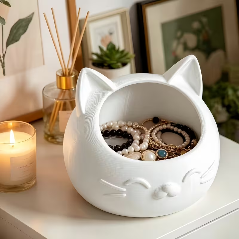 Mini Cartoon Cat-Shaped Storag - Jewels On Watches 评论和价格