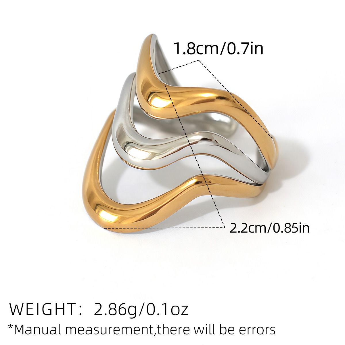 Minimalist Linear Two Tone Geo - Minimalist Ring Stackable 评论和价格