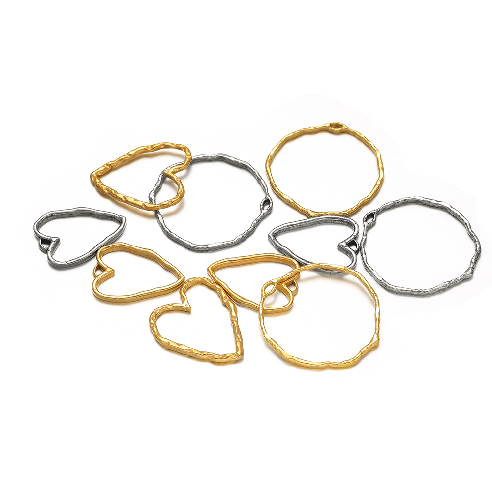 5pcs Heart Round Charms Stainl - Hoop Earrings 评论和价格