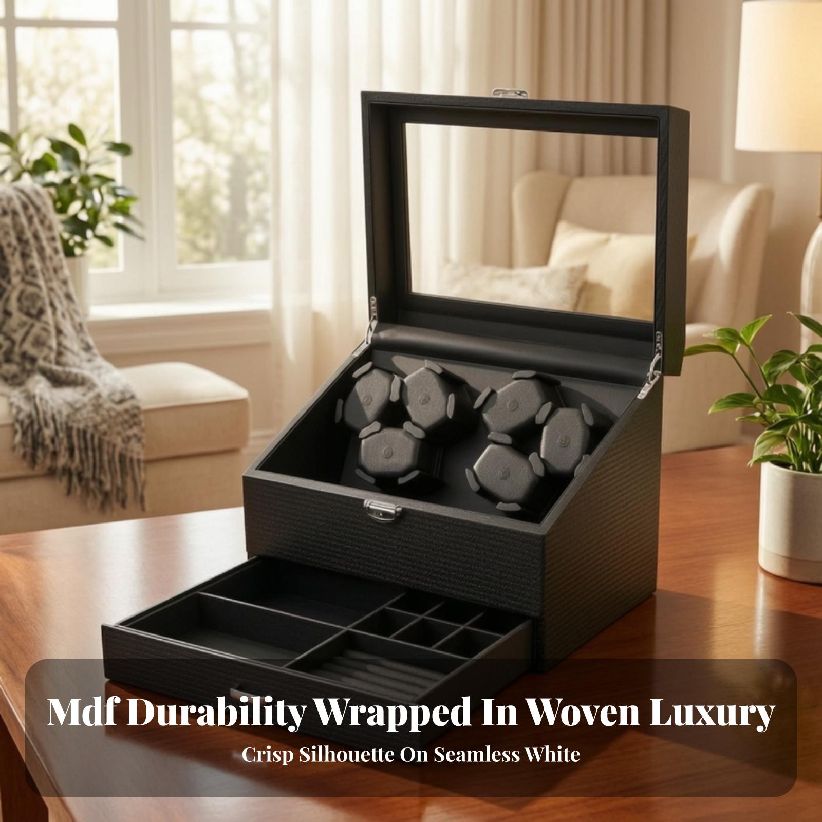 Elegant Black Watch Winder wit - Jewelry Watches Men 评论和价格