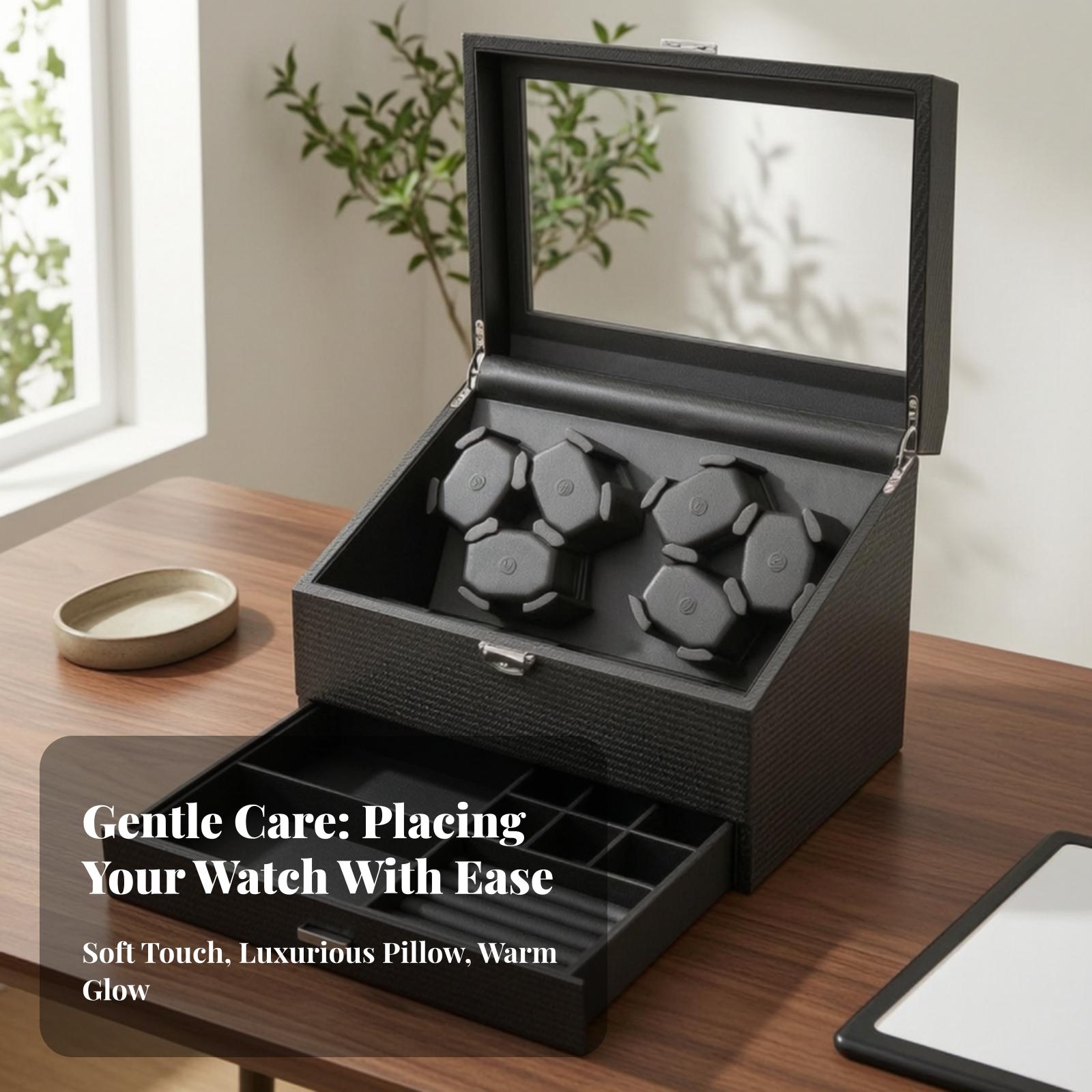 Elegant Black Watch Winder wit - Jewelry Watches Men 评论和价格
