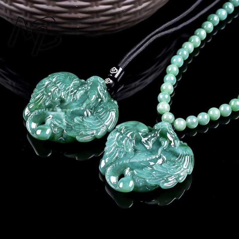 Natural Real Emerald Blue Wate - Necklace Pendant 评论和价格