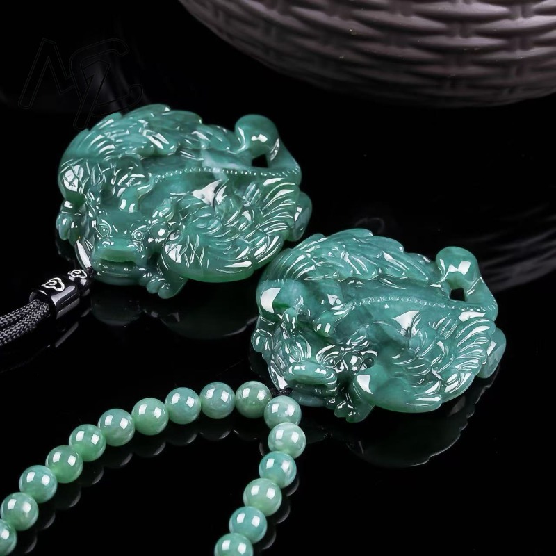 Natural Real Emerald Blue Wate - Necklace Pendant 评论和价格