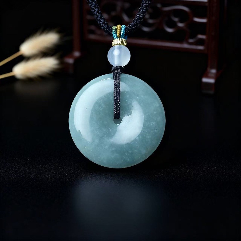 New Real Natural Jade Donut Pi - Necklace Pendant 评论和价格