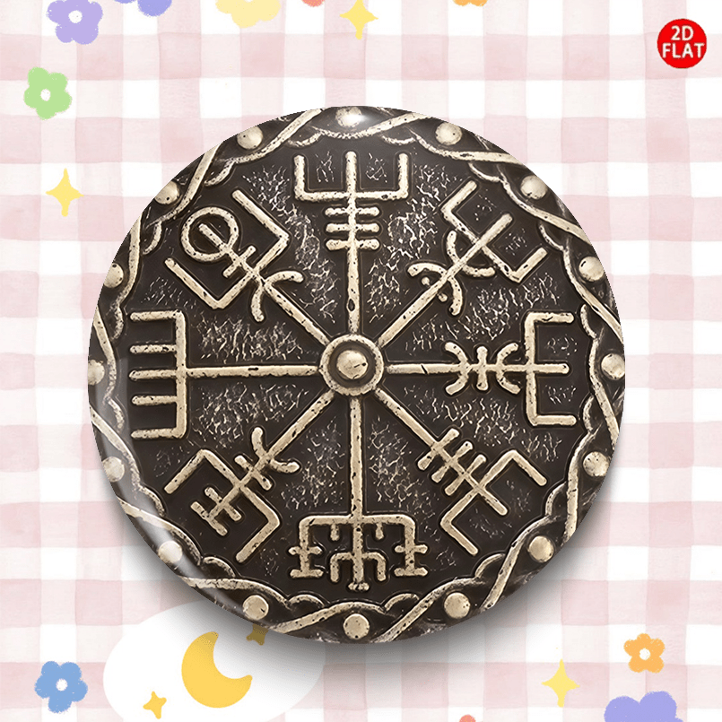 2D Flat, Vintage Nordic Compas - Vintage Brooch Pin 评论和价格