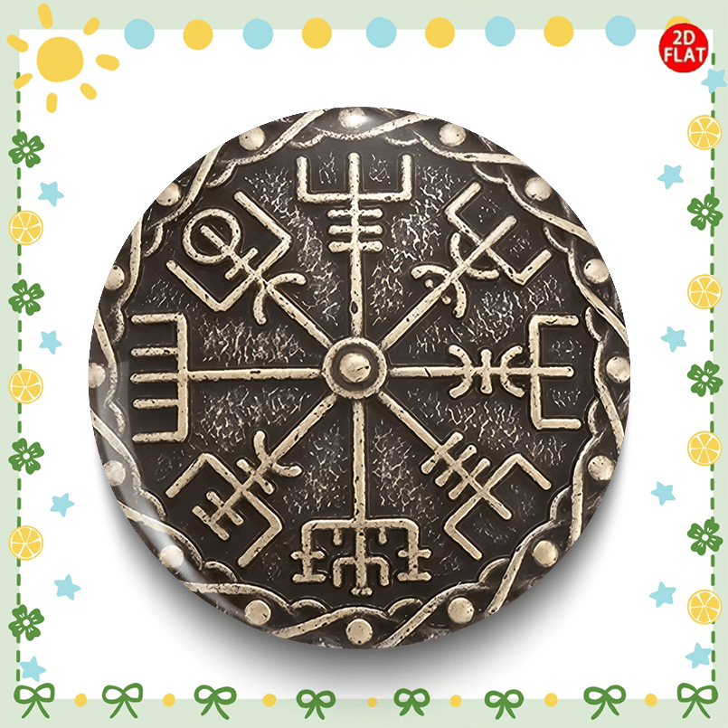 2D Flat, Vintage Nordic Compas - Vintage Brooch Pin 评论和价格