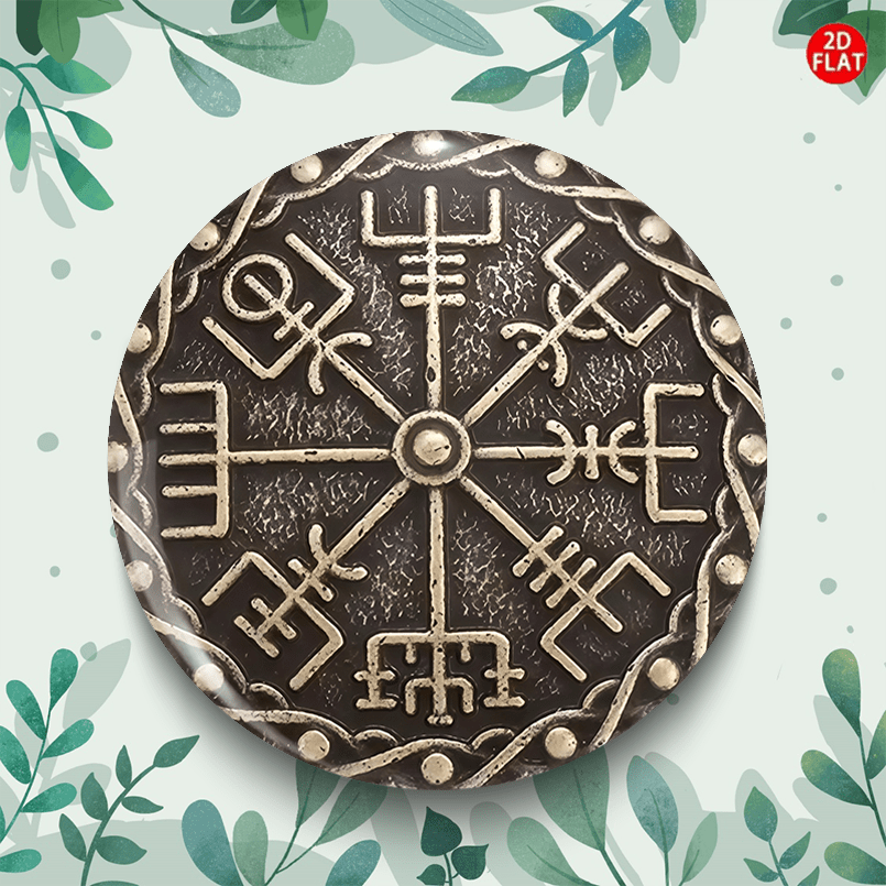 2D Flat, Vintage Nordic Compas - Vintage Brooch Pin 评论和价格