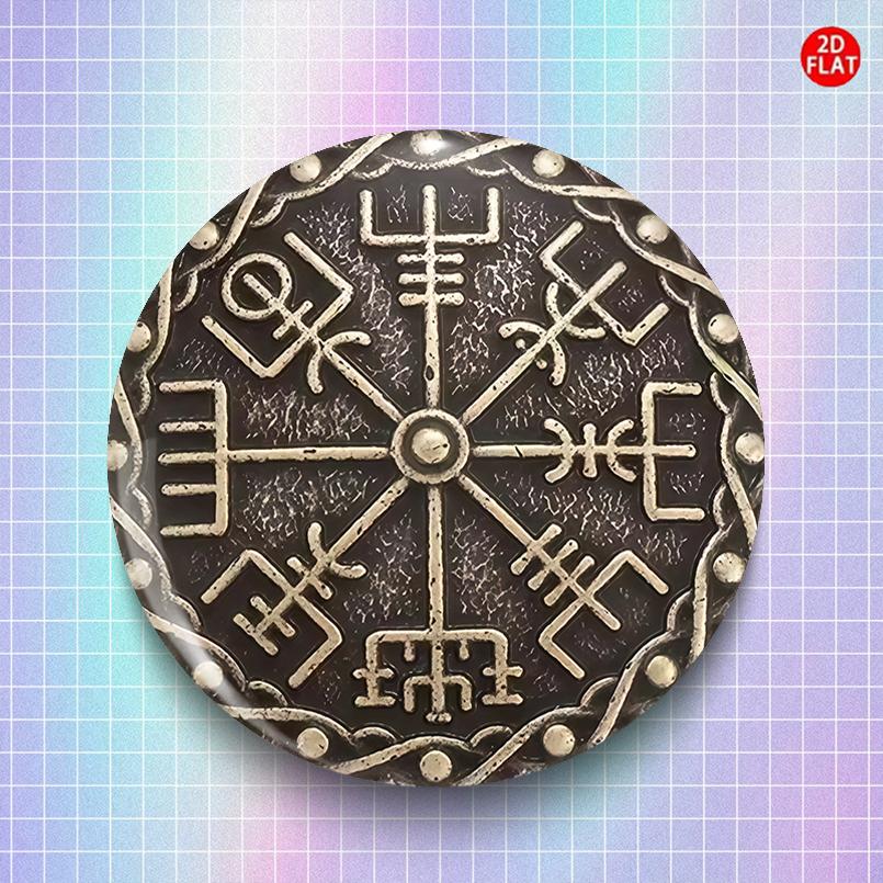 2D Flat, Vintage Nordic Compas - Vintage Brooch Pin 评论和价格