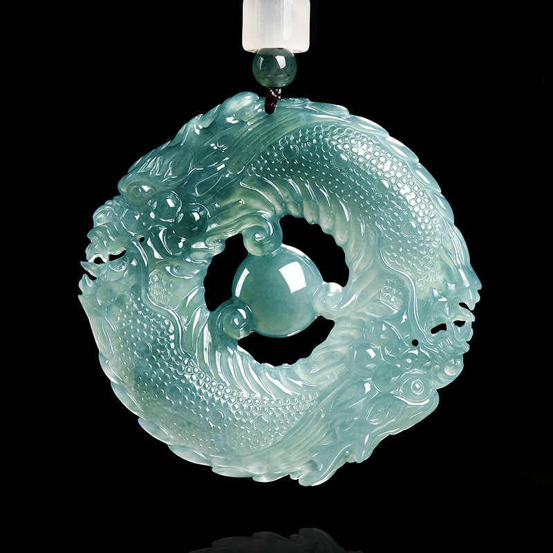 Natural Real Emerald Blue Wate - Necklace Pendant 评论和价格