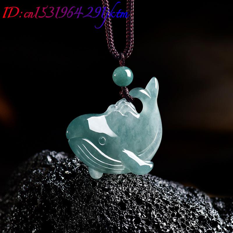 Natural Burmese Jadeite Whale  - Necklace Pendant 评论和价格