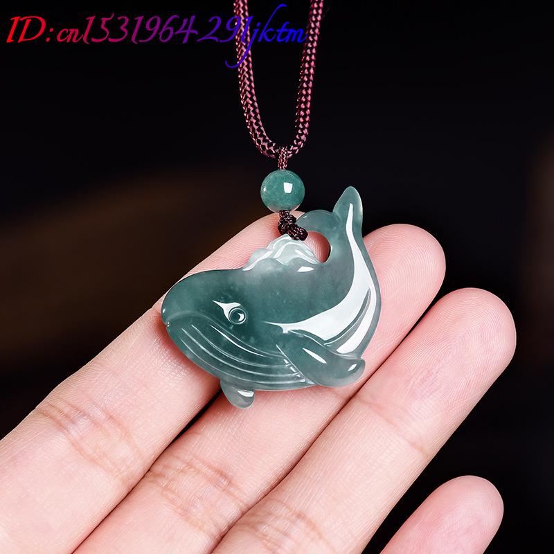 Natural Burmese Jadeite Whale  - Necklace Pendant 评论和价格