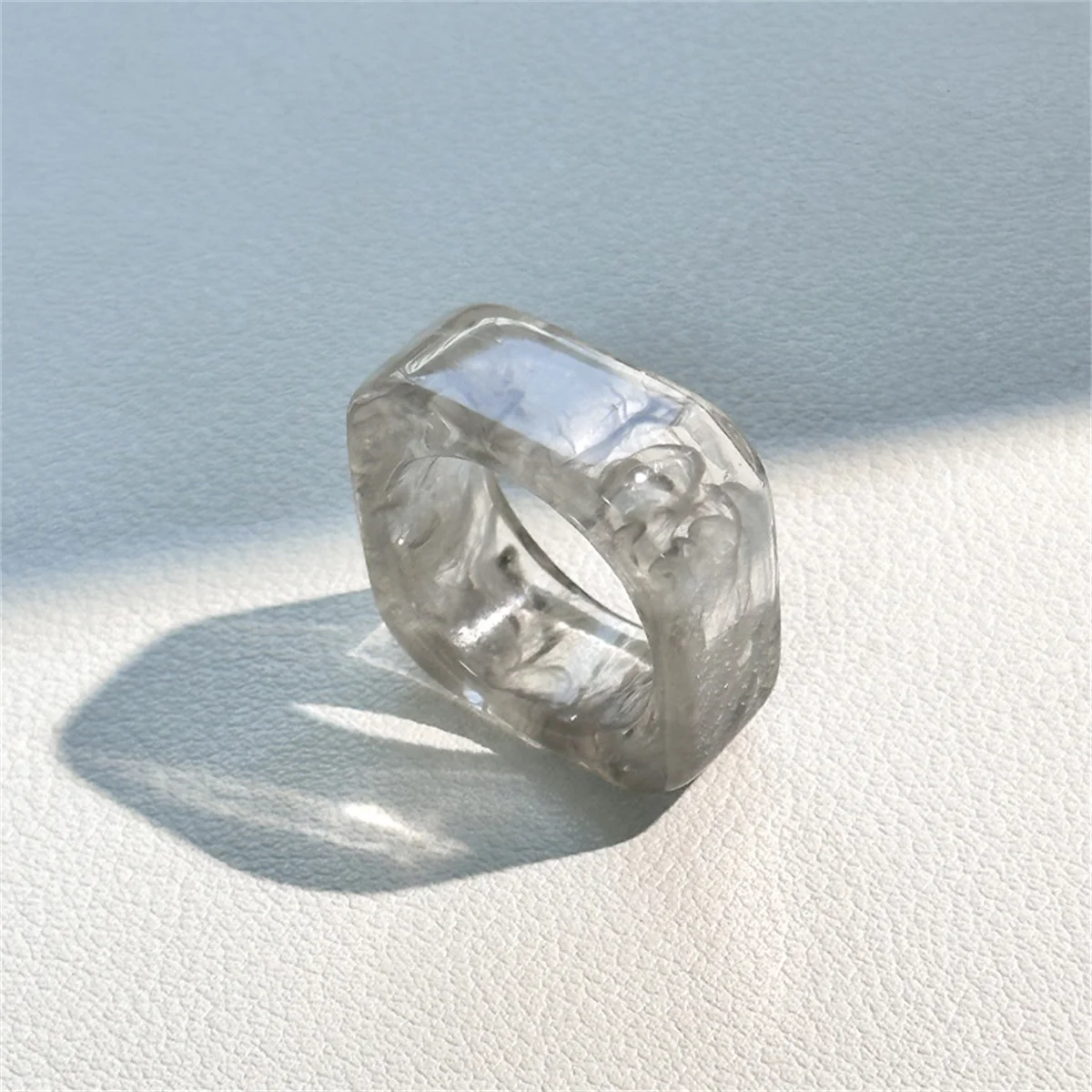 Square Resin Rings Aesthetic A - Minimalist Ring Stackable 评论和价格