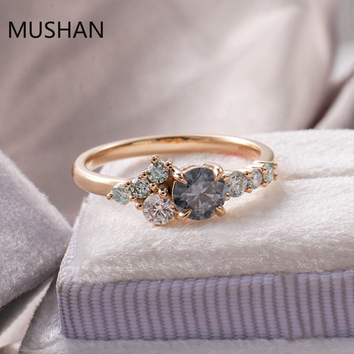 MUSHAN Luxury Custom 14K 18K G - Moissanite Ring 评论和价格
