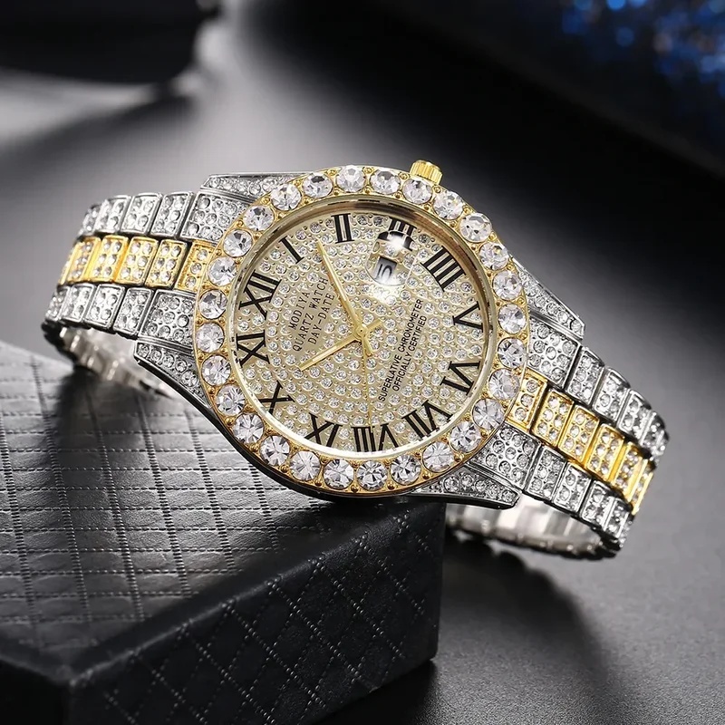 Hot‑Selling Gold Luxury Iced‑O - Jewelry Watches Men 评论和价格