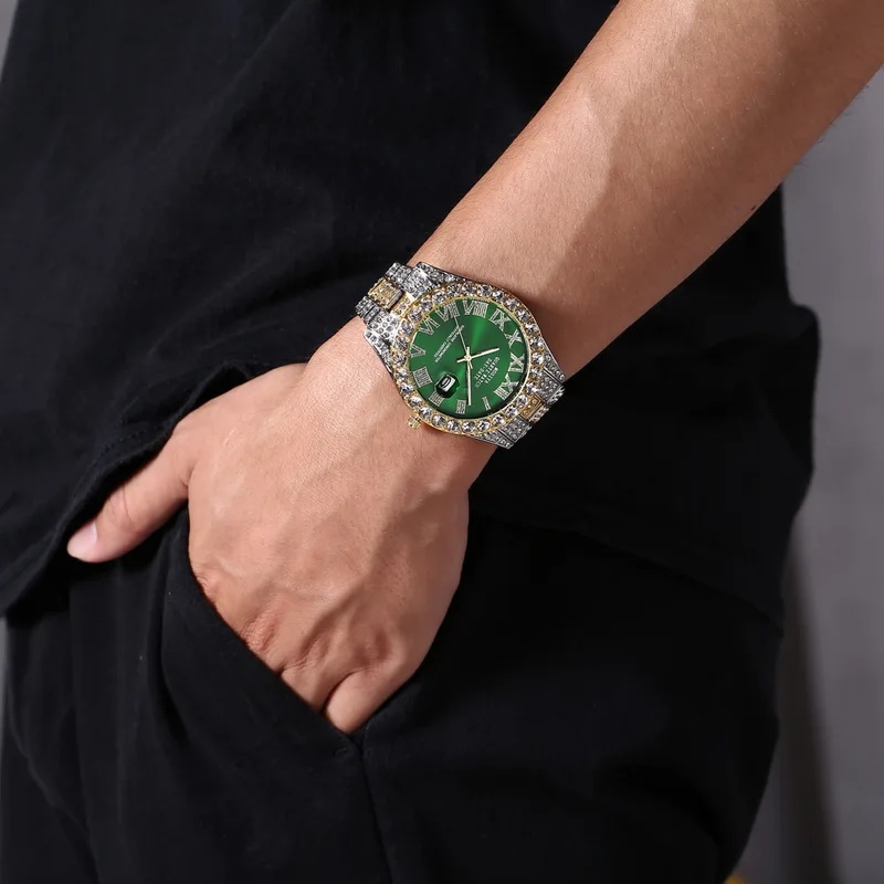Hot‑Selling Gold Luxury Iced‑O - Jewelry Watches Men 评论和价格