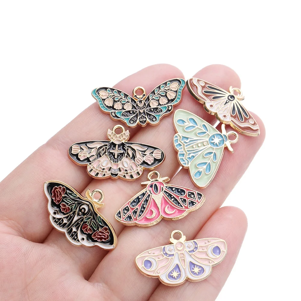 5Pcs/lot Drop Oil Alloy Metal  - Butterfly Pendant Necklace 评论和价格