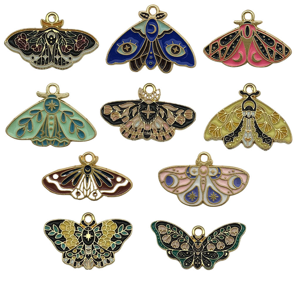 5Pcs/lot Drop Oil Alloy Metal  - Butterfly Pendant Necklace 评论和价格