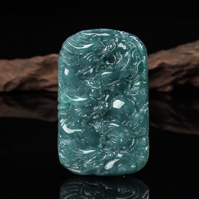 Myanmar Emerald Blue Water Kow - Necklace Pendant 评论和价格