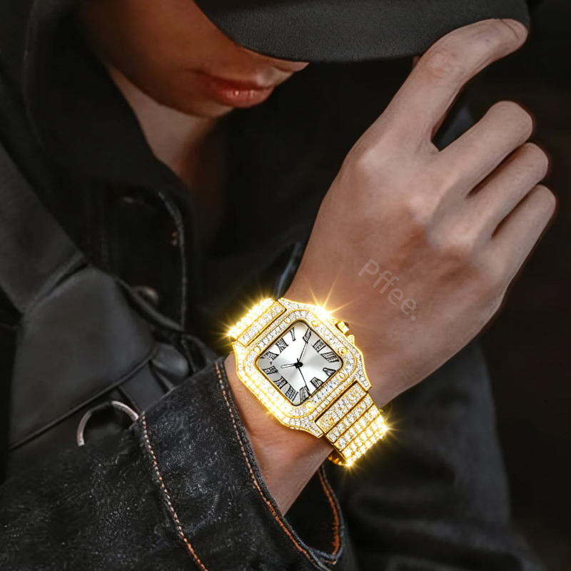 Pffee 18K HipHop Men Watches R - Jewelry Watches Men 评论和价格