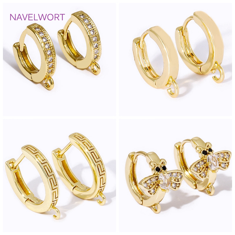 Luxury 18K Gold Plated Brass R - Hoop Earrings 评论和价格