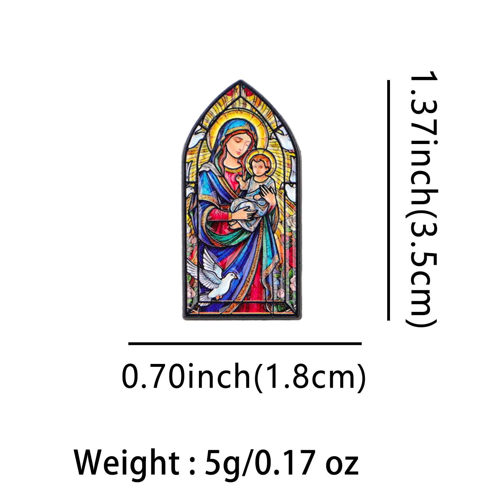 Virgin Mary Jesus Vintage Lape - Vintage Brooch Pin 评论和价格