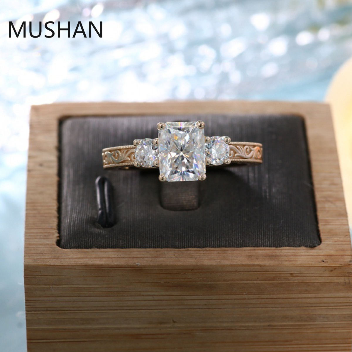 MUSHAN Luxury Custom 14K 18K G - Moissanite Ring 评论和价格