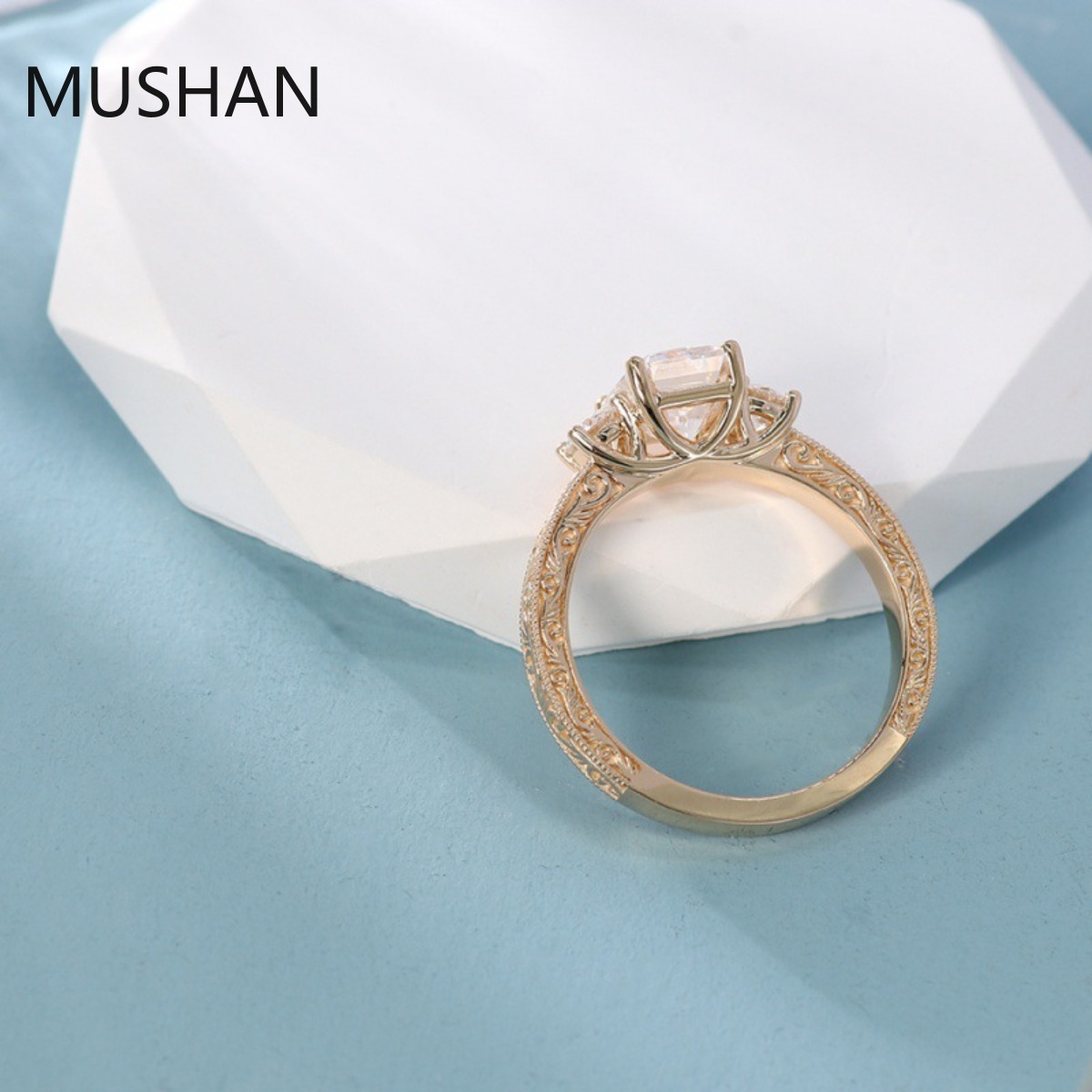 MUSHAN Luxury Custom 14K 18K G - Moissanite Ring 评论和价格