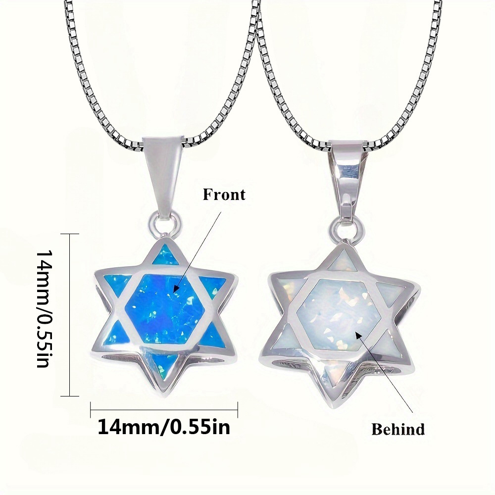 Star of David Opal Pendant Nec - Necklace Pendant 评论和价格