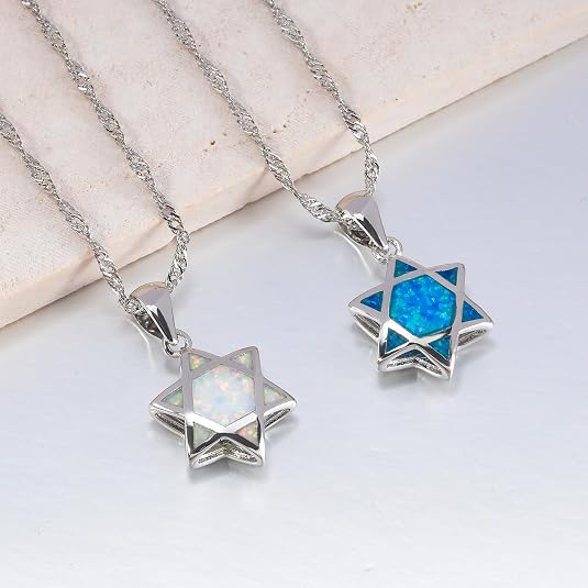Star of David Opal Pendant Nec - Necklace Pendant 评论和价格