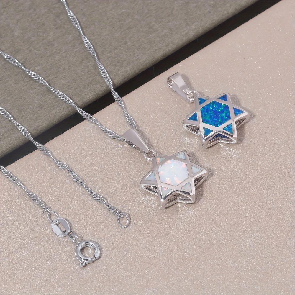 Star of David Opal Pendant Nec - Necklace Pendant 评论和价格