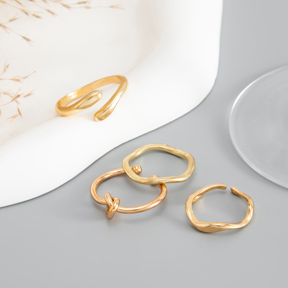 4pcs Set Fashion Knot Twist Wa - Minimalist Ring Stackable 评论和价格