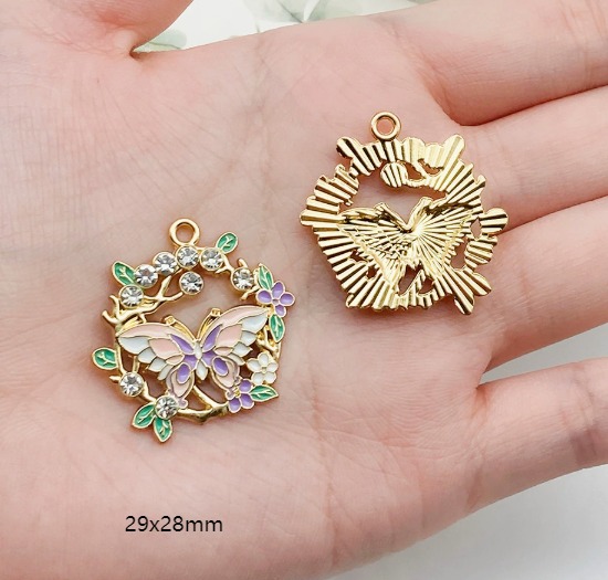 10 PCS Color Butterfly Charm   - Butterfly Pendant Necklace 评论和价格