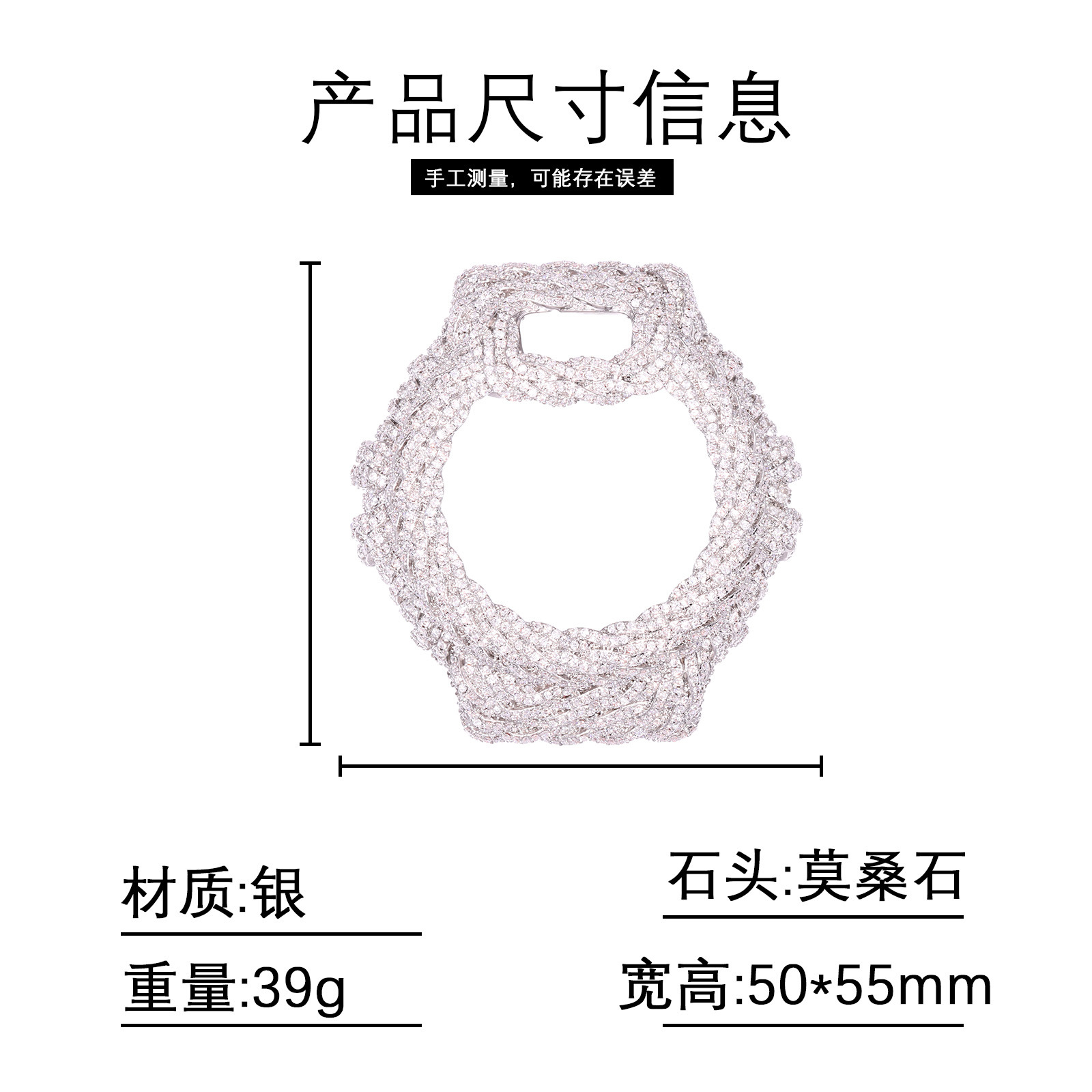 Hip Hop Moissanite Paved Bling - Jewelry Watches Men 评论和价格