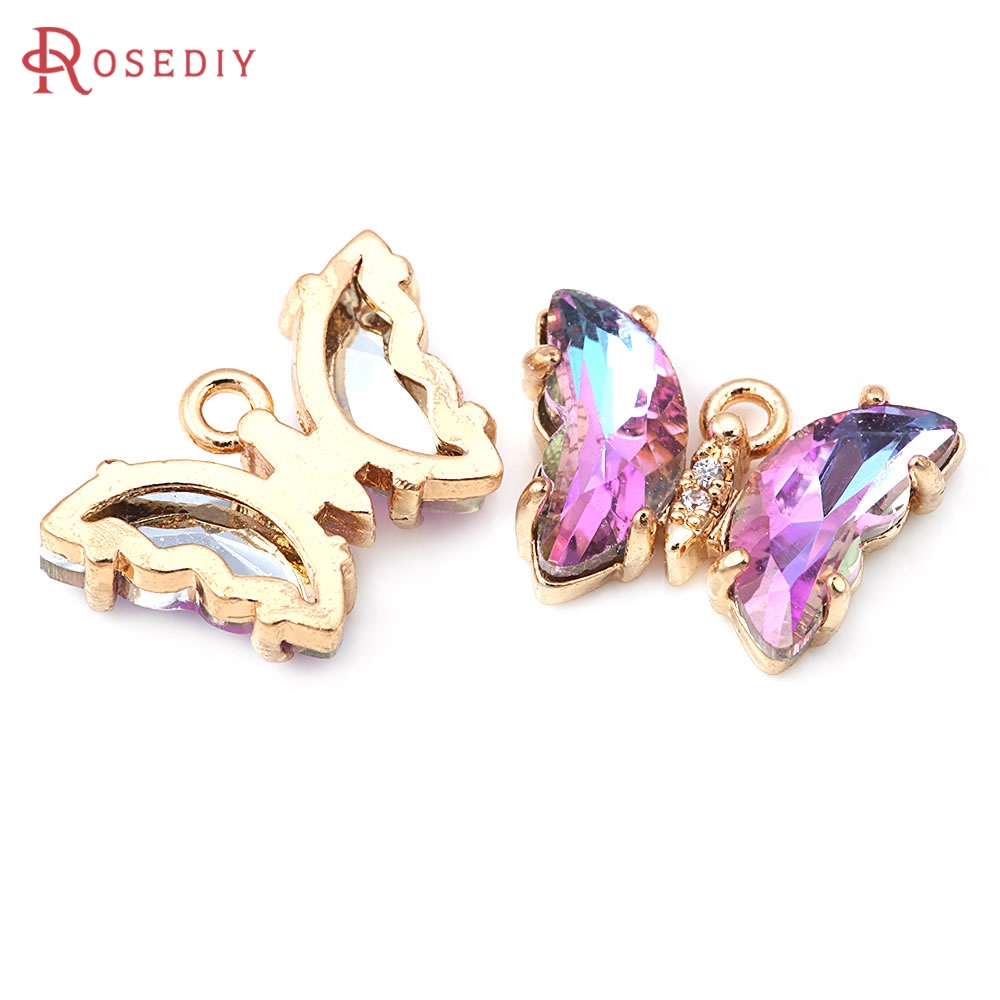 10PCS 18K Gold Color Brass and - Butterfly Pendant Necklace 评论和价格
