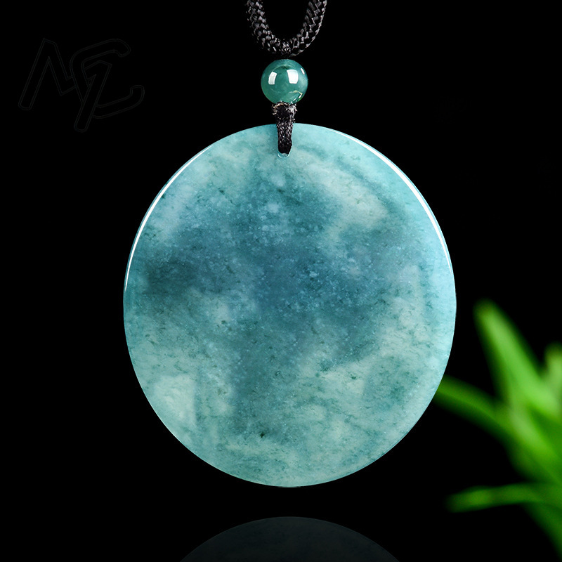 Emerald Blue Water Jade Natura - Necklace Pendant 评论和价格