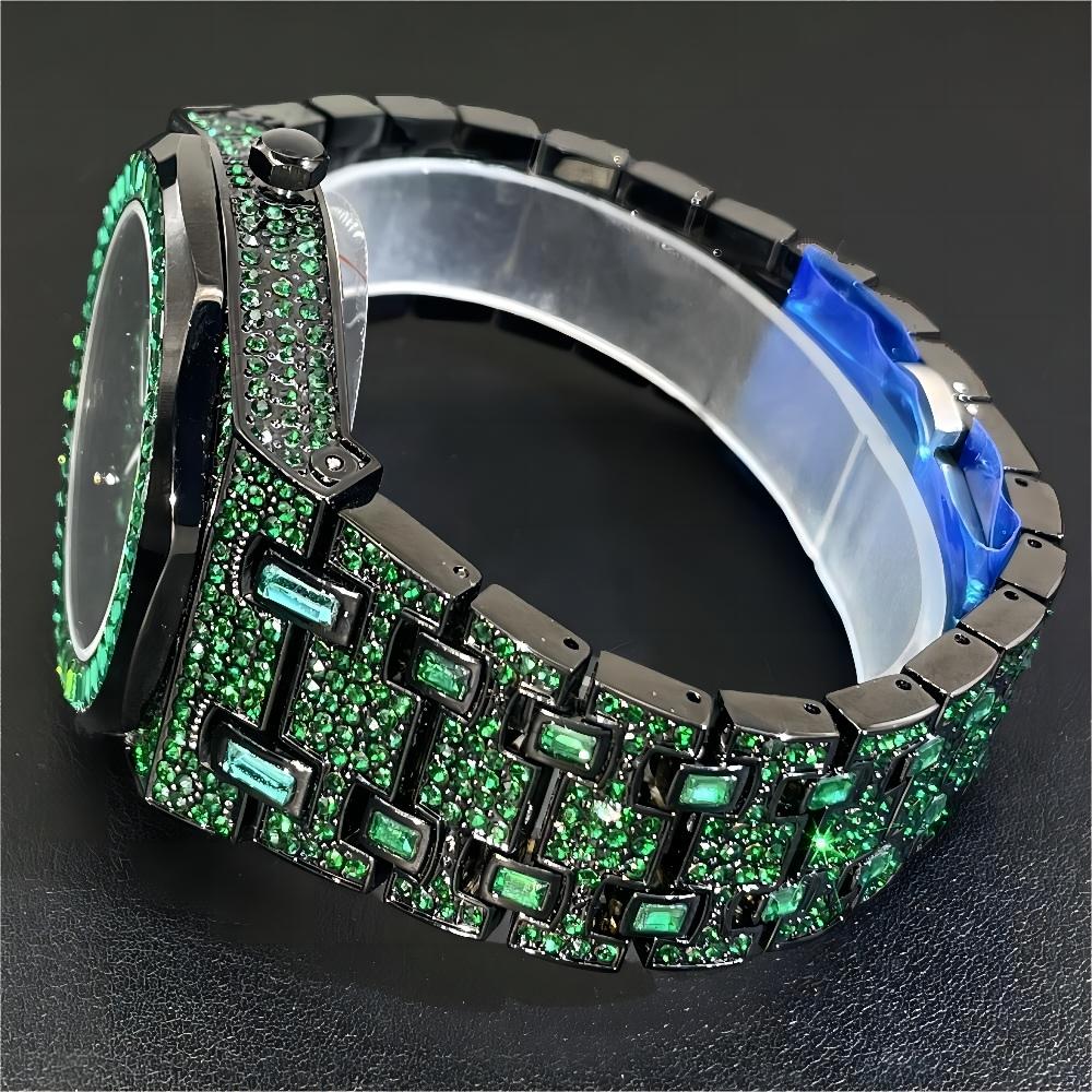 2024 Hip Hop Green Diamond Wat - Jewelry Watches Men 评论和价格