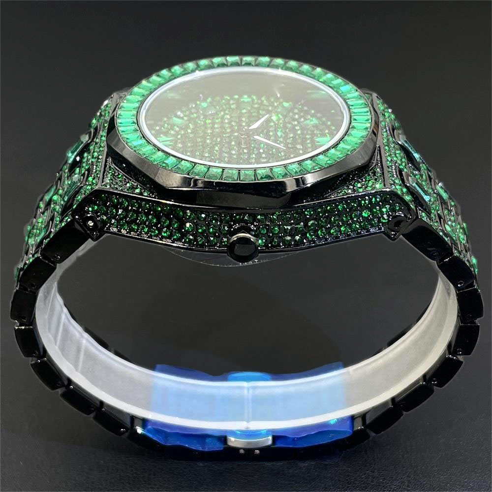 2024 Hip Hop Green Diamond Wat - Jewelry Watches Men 评论和价格