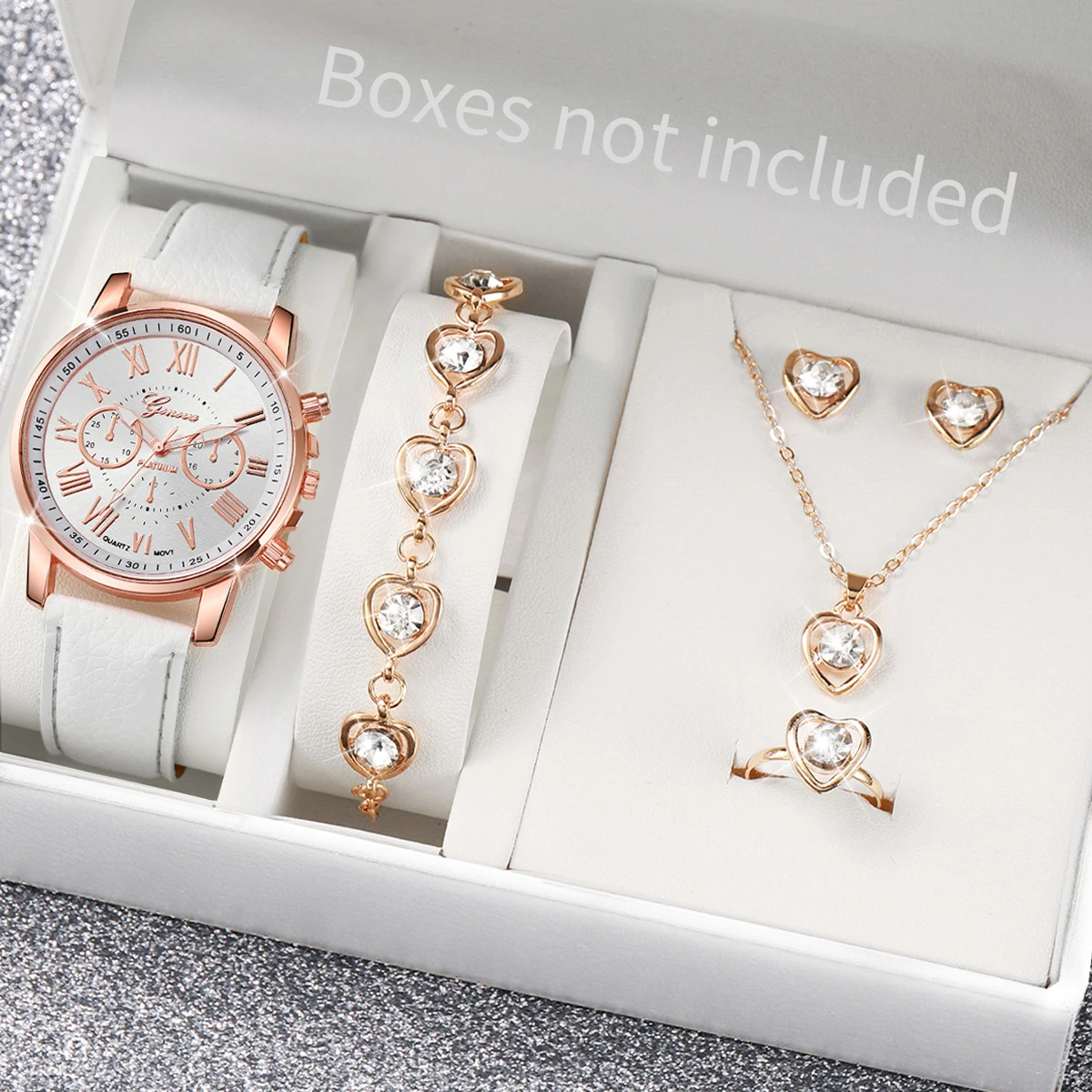 AAA5Pcs Pink Heart Crystal Wat - Jewels On Watches 评论和价格