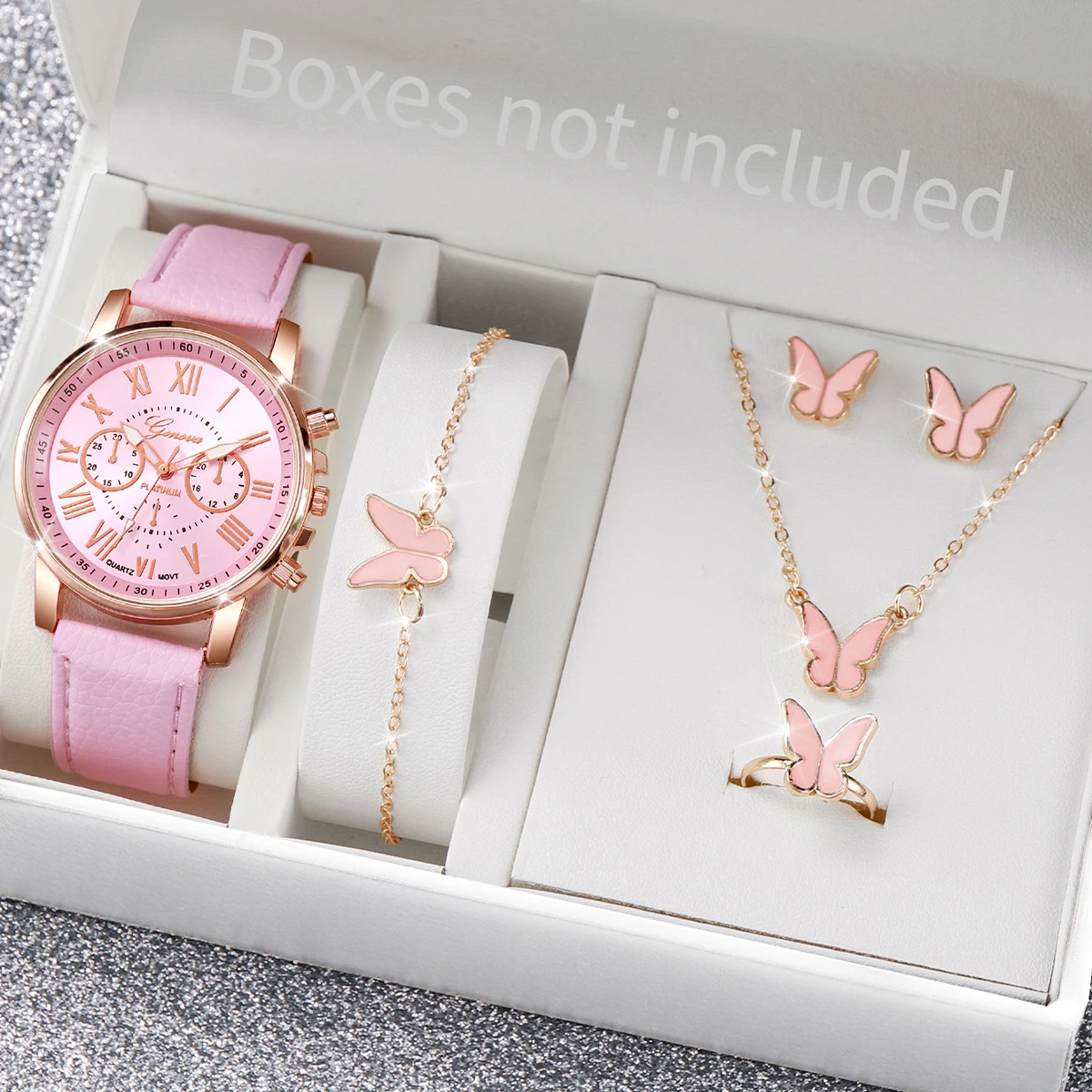 AAA5Pcs Pink Heart Crystal Wat - Jewels On Watches 评论和价格