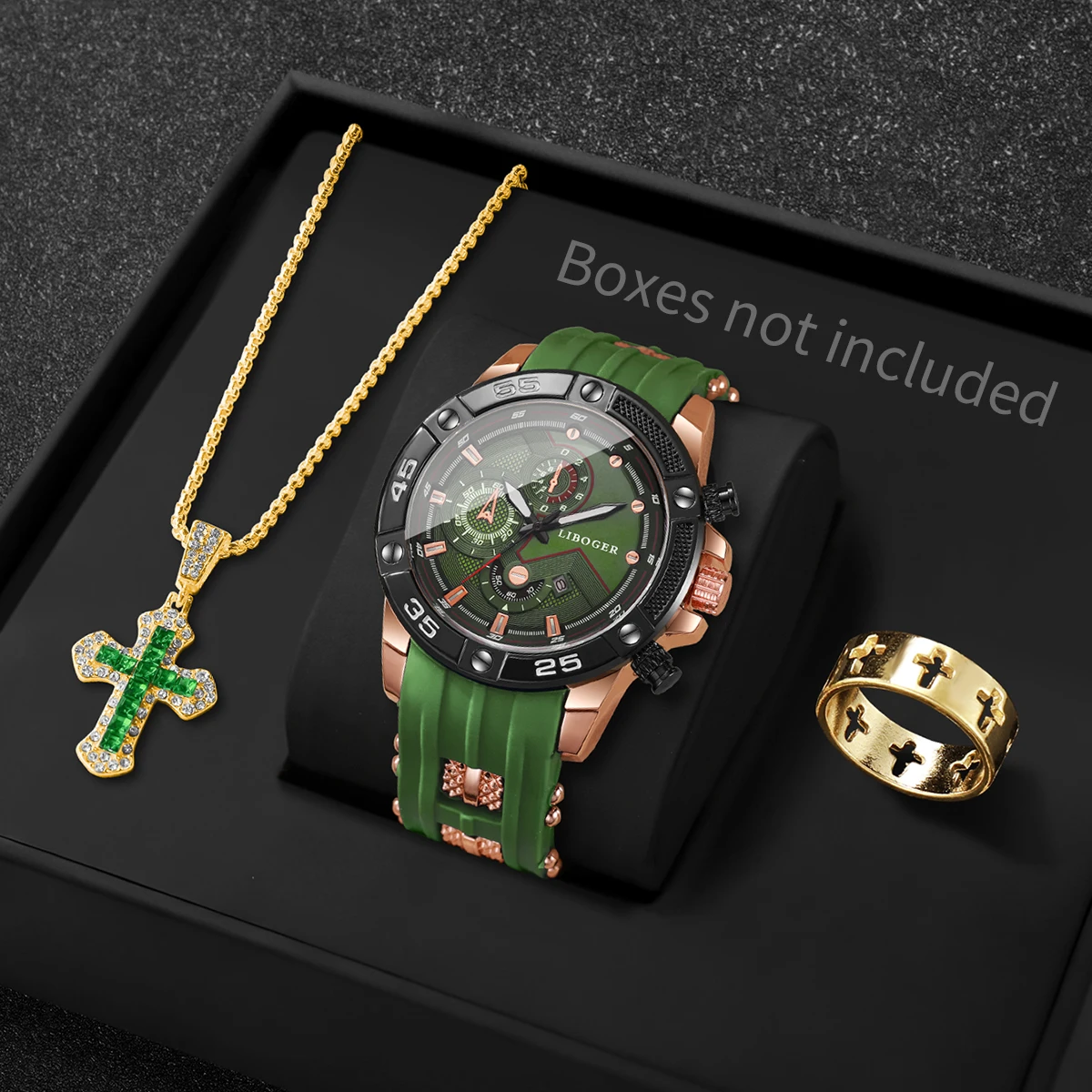 3PCS Fashion Male Sports Watch - Jewelry Watches Men 评论和价格